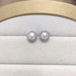 Pure & Polished – Minimalist Pearl Earrings with Zircon Sparkle